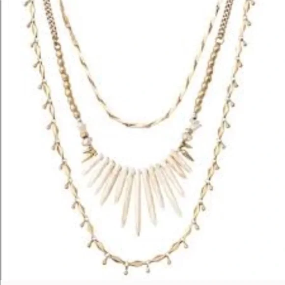 :: Stella & Dot | Versatile Howlite & Gold 5-in-1 Zuni Layering Necklace… - Picture 2 of 16